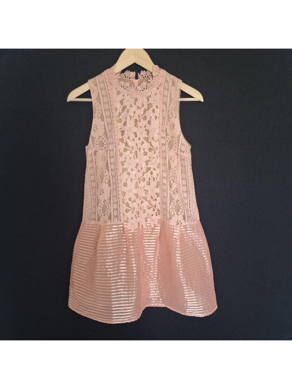 💙 Lolita Eyelit Mock Neck Short Full Skirt Dress Size S Romantic Nightout Coque